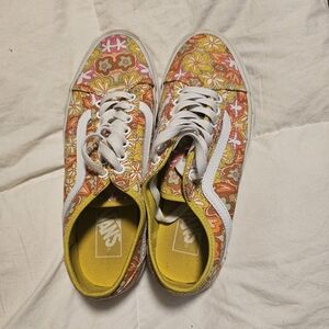 Vans Old Skool Floral Retro Daisy Print Sneakers – Womens Size 8.5